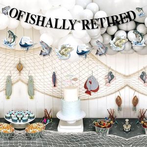 Décorations de fête de retraite sur le thème de la pêche : Bannière « Officiellement en retraite », Guirlande « Parti au pêche », Bannière « Retraite, nous vous manquerons » - Product Image 2