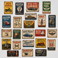 Plaque Métallique Personnalisable Vintage pour Garage, Affiche Décorative Rétro, Plaque Publicitaire en Métal avec Logo Moto, Décoration Murale