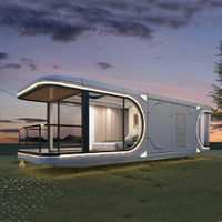 Petite maison mobile moderne de luxe de haute qualité Maison capsule spatiale préfabriquée Cadre en acier galvanisé aluminium Hôtel design industriel