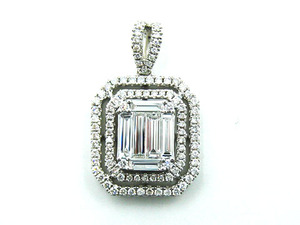 Pendentif en or jaune 18 carats avec diamants de laboratoire/Moissanite bleu clair en forme de poire - Product Image 2