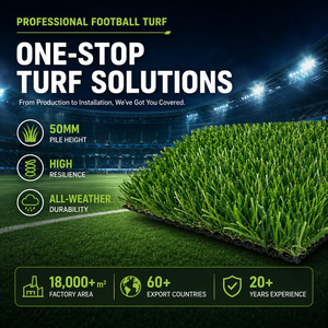 Césped Artificial para Fútbol Escolar, Césped Sintético Resistente a los Rayos UV de 50 mm para Exteriores, Campo de Práctica de Fútbol Seguro, No Tóxico, Venta al por Mayor, OEM - Product Image 1