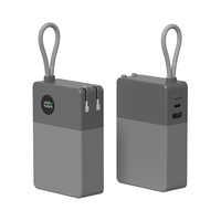 Tragbares Ladegerät USB C Power Bank Slim 10000mAh Eingebauter Netz stecker 2 in 1 PD Ladegerät Power Bank