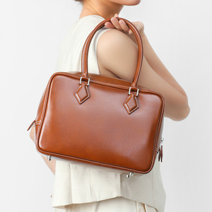 Bolso de Mano Vintage para Mujer, de Cuero Vacuno Genuino, Impermeable, con Cierre, Correa Única, Forro de Cuero Genuino Personalizado - Product Image 5