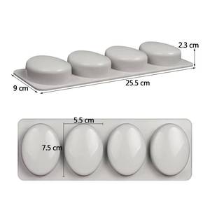 4-cavity <b>silicone</b> soap mold can be customized oval-shaped soaps, suitable for home bathroom DIY crafts and candle making - Product Image 3