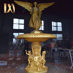 Новый дизайн большой ангел фонтан воды открытый бронзовый