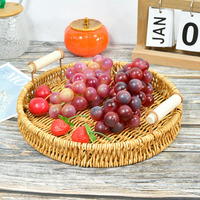 Panier de rangement pour snacks et aliments en gros Plateau en rotin Panier en rotin de finition de bureau pour la maison