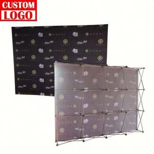 Mur d'affichage pliable en tissu pour sublimation personnalisée, support de toile de fond pop-up, scène portable - Product Image 1