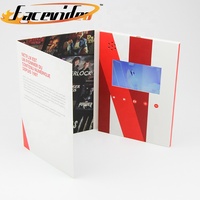 Carte de nom promotionnelle triple pli invitation magnétique publicité cadeau business écran lcd vidéo cartes de brochures