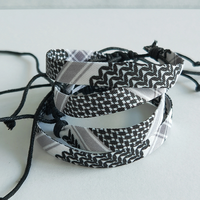 Bracelet Keffiyeh Palestine Tressé Réglable, Bracelet Écharpe Kufiya Arabe Palestinien