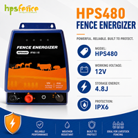 HPSFENCE HPS480 12V 4.8J Elektrische Omheininglader IPX6 Weerbestendige Energizer voor Schapen Geiten Weide Omheiningssystemen