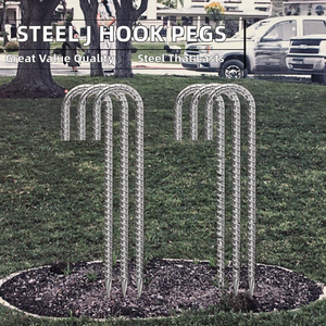Estacas de Acero Galvanizado con Gancho en J de Alto Rendimiento para Estabilización de Varillas, para Tiendas de Campaña, Jardín y Exteriores, Venta al por Mayor - Product Image 2