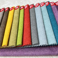 Nouveau design, tissu 100 % polyester imitation lin, tricot uni épais, matériau en lin coloré économique pour la tapisserie de canapé et la décoration intérieure