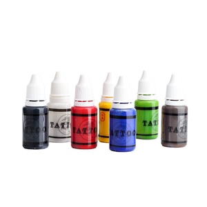 Set de 7 Pigmentos de Tinta para Tatuajes de 15ml, Suministro de Color Permanente para Arte Corporal, para Artistas de Estudio - Product Image 1
