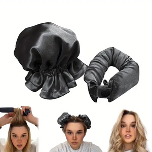 Set de rizadores de pelo sin calor de seda para uso nocturno, rizador sin calor con gorro de satén para dormir, rizadores de pelo para cabello largo - Product Image 3