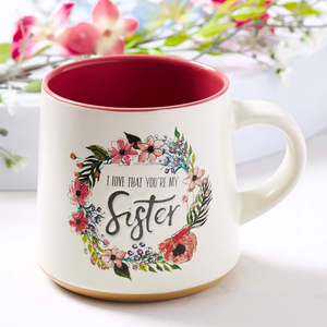 Tasse à café en céramique Sister avec base trempée en argile-<span class=keywords><strong>Ecclésiaste</strong></span> 4:9 - Product Image 1