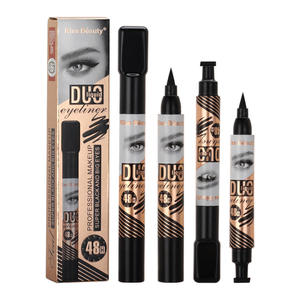 Kiss Beauty 2 in 1 Eyeliner Gel Hitam Tahan Air dengan Stempel Pensil 48 Jam Tahan Lama Pena Mata Label Pribadi 2713-03 - Product Image 1