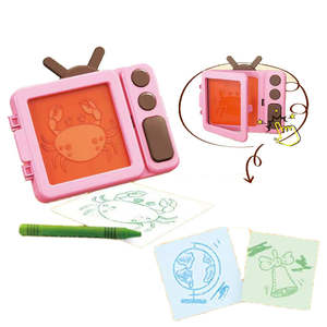 กระดานวาดเขียนและเขียนแบบสองด้านแบบใช้ซ้ำได้ 2 in 1 ทำจากพลาสติก ABS รูปทรงยีราฟ สำหรับเด็ก ของเล่นเสริมพัฒนาการ - Product Image 3