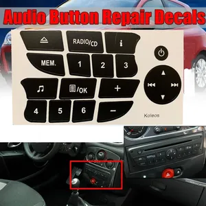 Nouveaux autocollants de réparation pour boutons de voiture Renault Twingo, Clio et Megane 2009-2011, pour autoradio CD - Product Image 1