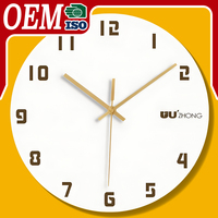 Horloge murale de bureau moderne, grande, avec cadran blanc, pour la décoration de salle de conférence, impression de logo personnalisée, chiffres bruns silencieux, lecture facile, maintenant disponible