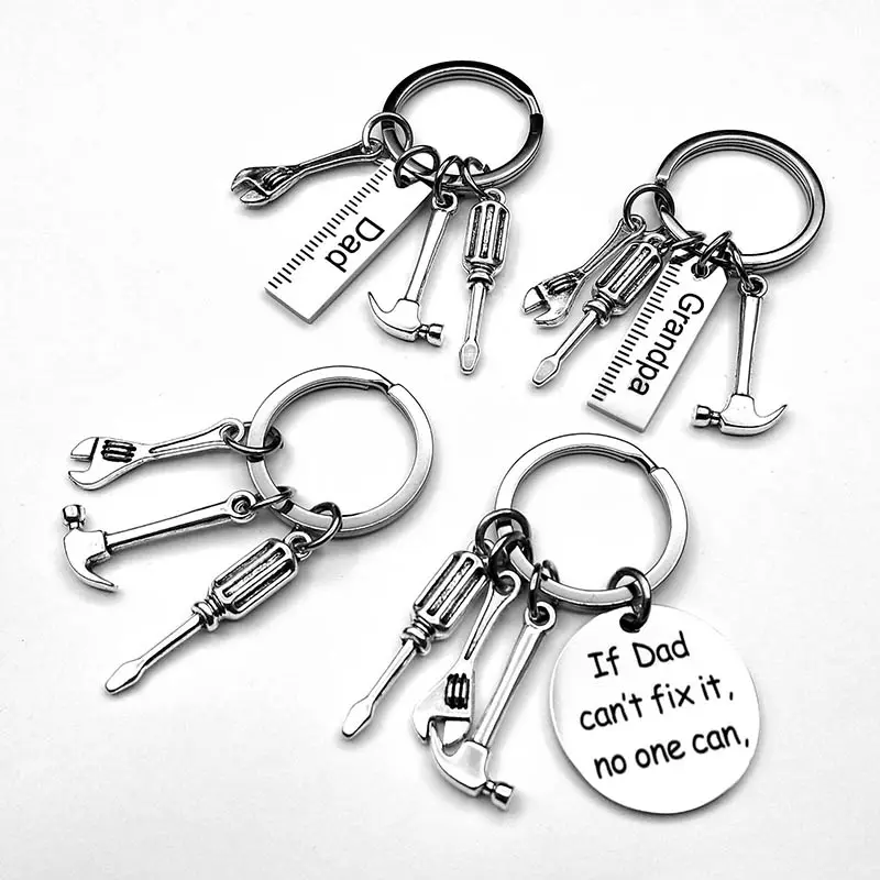 Father's Day Birthday Gift for Father Dad stainless steel Key chain Best Papa Gifts Key chains from Daughter Son Kids