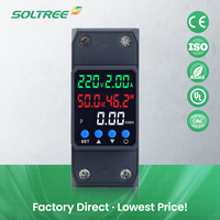 Dispositif de protection contre les surtensions/sous-tensions réglable 5-en-1 Soltree avec surveillance du courant, de la fréquence et du compteur d'énergie kWh 63A