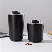 Nouvelle Tasse Isotherme en Acier Inoxydable Blanc Laiteux avec Couvercle, Mug de Voyage pour Voiture, Gourde Anti-fuite, Bouteille Thermos
