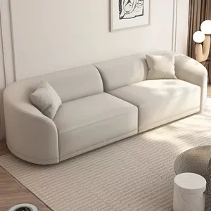 Italienisches minimalist isches Stoffs ofa Cremefarbenes Wohnzimmer Einfaches modernes kleines Haushalts-Wasch loses Entlüftung sofa für Wohnzimmer
