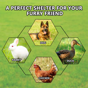 Kandang Anjing Luar Ruangan Besar Sedang Dengan Penutup Tahan Air, Kandang Hewan Peliharaan Besar Berbahan Kawat Jaring Kuat Untuk Anjing - Product Image 6