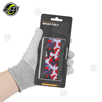 CLEZE Tampon de polissage en microfibre sèche double couche pour film vinyle rigide, avec ailettes en feutre rayées, 1 pièce, pour film teinté automobile