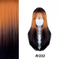 Nouvelle perruque synthétique longue de 26 pouces, lisse et dégradée, avec cuir chevelu simulé, bonnet en maille respirant et ajustable, idéale pour le quotidien et les fêtes, pour femmes