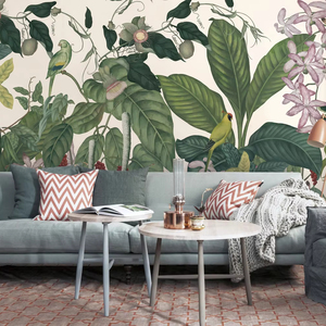 Papier peint de haute qualité de style forêt tropicale Papier peint de <span class=keywords><strong>jungle</strong></span> vibrant Ensemble avec papier peint d'oiseaux et de plantes tropicales - Product Image 1