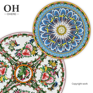 Offre Spéciale : Ensemble de <span class=keywords><strong>Vaisselle</strong></span> Écologique en Porcelaine Fine à Motifs Floraux – Assiettes de Présentation pour Mariages et Fêtes - Product Image 6