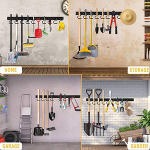 64 Inch Garage <strong>Hooks</strong> <strong>Tool</strong> Organizer Wall Mounted, Adjustable Storage System Wall Organizer for Garden <strong>Tools</strong> - Product Image 3