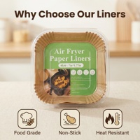 Papiers sulfurés jetables pour friteuse à air, carrés de 7 pouces, antiadhésifs, qualité alimentaire, résistants à la graisse et à la chaleur, pour la cuisson en friteuse à air