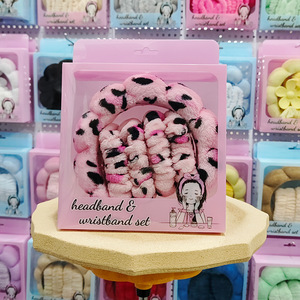 Yıkama yüz temizleme süngeri bulut saç bandı güzellik makyaj kravat Spa kafa bandı saç bandı saç tokası hediye kutusu bileklik seti - Product Image 6