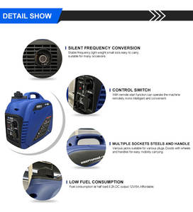 Mini Generador Inverter Silencioso de Gasolina de 2kW, Generador Eléctrico Inverter de Gasolina para el Hogar - Product Image 6