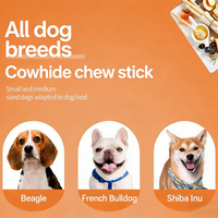 OEM ODM Lot de 2 bâtonnets à mâcher pour chien en os de bœuf pressé de 10 cm - Friandises riches en protéines au goût de bœuf pour chiots et chiens adultes, soin dentaire
