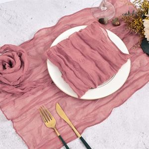 6 pièces de nappes, serviettes et sets de table en voile plissé, style campagnard bohème, pour mariage, fête et soirée - Product Image 4