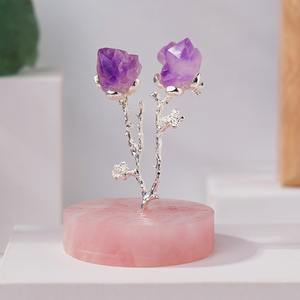 Pietre preziose sciolte <span class=keywords><strong>con</strong></span> ametista di quarzo rosa <span class=keywords><strong>viola</strong></span> naturale pietre ruzzolose <span class=keywords><strong>cristalli</strong></span> curativi <span class=keywords><strong>con</strong></span> Design ad albero - Product Image 6