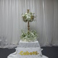 Guirlande décorative pour table de gâteau, arrangement floral pour mariage, centre de table artificiel avec roses et gypsophile, anneau de fleurs