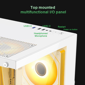 Boîtier de jeu M-ATX à haut débit d'air, 5 positions de ventilateurs, panneau frontal en verre trempé, châssis PC SFF - Product Image 6