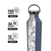 Thermos classique en acier inoxydable avec poignée en silicone, tasse à café cadeau d'affaires portable de grande capacité avec paille