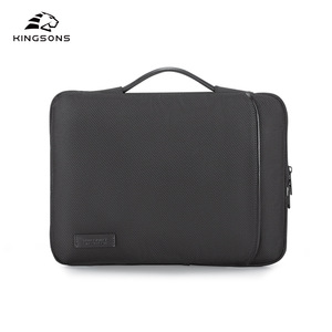 KINGSONS Tablet Bag Black Polyester Waterproof Wear Resistant Shockproof Zipper Closure Business Travel Men's Clutch Case - Product Image 3