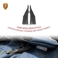 Pour Ferrari SF90, panneau de garniture de boîte de rangement avant de console centrale en carbone sec de style OEM, véritable préimprégné, vente en gros