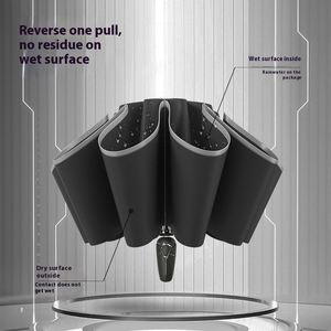 Parapluie pliable haut de gamme entièrement automatique, protection solaire et pluie, logo personnalisé, grande taille renforcée, vente en gros - Product Image 2