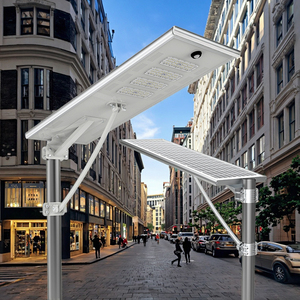 Smart Sensor IP66 Aluminum Outdoor LED Street <b>Lamp</b> Motion Sensor <b>Remote</b> <b>Control</b> Timing Battery Monocrystalline Solar - Product Image 1