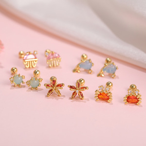 Nuevos y bonitos pendientes de pez océano de playa para mujer, pendientes de bola giratorios de animales marinos Vintage - Product Image 2