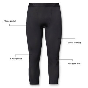 <span class=keywords><strong>Pantaloni</strong></span> Sportivi da <span class=keywords><strong>Uomo</strong></span> a Compressione 7/8, Traspiranti, Anti-Sfregamento, Elasticizzati in Quattro Direzioni con Tasca Laterale per OEM ODM - Product Image 6