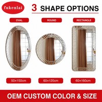 Miroir mural ovale moderne Fullkenlight Custom Premium pour la décoration de la maison et des hôtels, avec cadre à facettes biseautées
