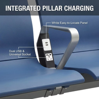 Banc d'attente de qualité aéroportuaire avec ports de charge USB intégrés, sièges robustes en PU et aluminium pour salon de terminal